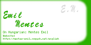 emil mentes business card